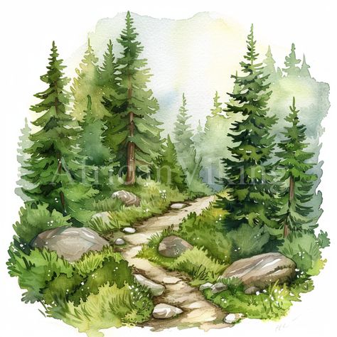 Forest Trail ClipArt | 10 High Quality JPGs | Digital Download | Card Making | Mixed Media | Digital Paper Craft | Watercolor Art 🎨🖼️ 10 High-Quality JPGs for Creative Project 🆓 FREE Commercial License Included! 🌟 Features: Dimensions: 5000 x 5000 pixels Resolution: 300 DPI Perfect for creating mouse mats, wall art, mugs, t-shirts, cushions, cardmaking, scrapbooking, crafting, PapercraftCard Making & Stationery, MaterialsEmbellishments, Clip Art & Image Files and mixed-media projects! 🖌️ Artistic Touch: Each image is meticulously crafted, blending traditional drawing methods, digital artistry, and cutting-edge generative AI algorithms. Starting from a sketch, every piece is brought to life and digitally enhanced to ensure superior quality and resolution. 🌈 Versatile Usage: These vibr Forest Drawing, Skateboard Art Design, Learn Watercolor, Forest Trail, Stone Path, House Drawing, Art Studies, Watercolor Landscape, Paper Craft