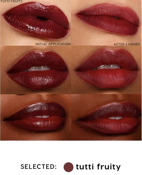 Red Brown Lipstick Shades, Natural Lip Color For Dark Skin, Maroon Lip Combo, Red Lipstick On Brown Skin, Red Lip Brown Skin, Warm Fall Makeup, Burgundy Lip Combo, Dark Skin Red Lipstick, Cool Undertones Makeup