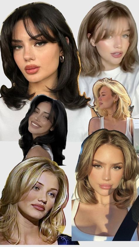 L look lookloco look o No Inspiration For Black Women, Short Hair Blowout, Cute Updos, Wavy Or Curly Hair, Hairstyles For Layered Hair, Blowout Hair, 90s Hairstyles, Hair Stylies, Haircuts For Medium Hair