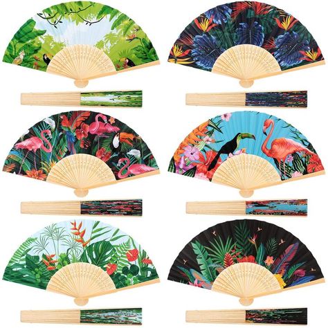 Set of 12 Hawaiian Luau Hand Folding Fans Tropical Nights Folding Paper Fans Hand Fan Luau Party Decorations Supplies Fan for Music Festival Club Event Dance Aloha Party Supplies Decorations Tropical Night Party, Flamingo Decorations, Havana Nights Theme, Fans Wedding, Paper Hand Fans, Tropical Night, 56th Birthday, Luau Party Decorations, Aloha Party