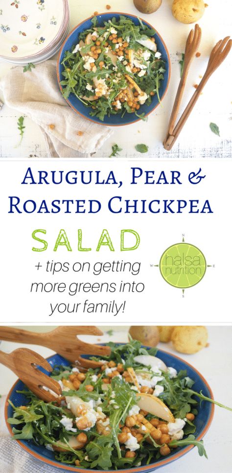 Roasted Chickpea Salad, Seasoned Chickpeas, Holiday Buffet, Roasted Chickpea, Maple Vinaigrette, Chickpea Salad Recipes, Sliced Pears, Pear Salad, Fun Salads