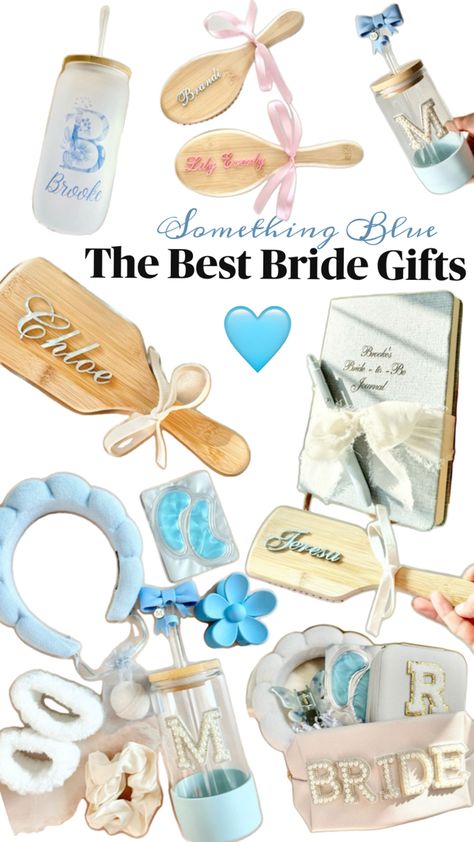 Custom Bride Gift Box Blue Wedding Gift for Bride on Wedding Day Something Blue Bridal Box for Engagement Party Gift Set for Bridal Shower Personalized Bride to Be Gift Set with Blue Bride Accessories for Bridal Shower Spa Pamper Bride Gift Basket Something Blue on Wedding Day Bride Gift Basket, Bride Gift Ideas, Engagement Gift Baskets, Bride On Wedding Day, Gift Box Blue, Bridesmaid Proposal Diy, Will You Be My Bridesmaid Gifts, Bridal Shower Gifts For Bride, Blue Bride