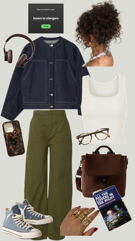 #fits #collage #femaleclothing #cute #academic #brown #olivegreen #brunette Olive Green And Brown Outfit, Outfits With Olive Green Pants, Fits Collage, Olive Pants Outfit, Olive Green Pants Outfit, Green Pants Outfit, Olive Pants, Olive Green Pants, Green Cargo Pants