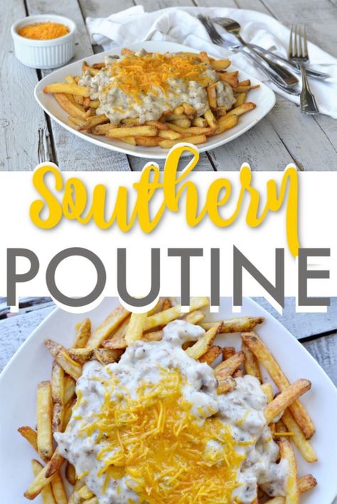 Poutine Recipes, Poutine Recipe, Loaded Fries, Southern Dishes, Southern Sayings, Canadian Food, Poutine, Southern Cooking, Easy Street