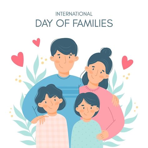 Free vector organic flat international d... | Free Vector #Freepik #freevector #parents-day #family-celebration #family-illustration #family-day Global Day Of Parents, International Family Day, Montessori School, Parents Day, Loving Family, Family Illustration, International Day, Child Life, Family Day