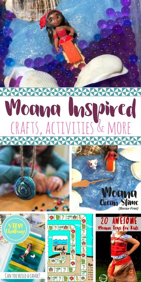 These Moana crafts and activities for kids will keep your little Moana lover so happy! From slime, STEM challenges and DIY necklaces, these are so fun! Moana Crafts, Disney Activities, Moana Theme, Disney Princess Birthday Party, Crafts And Activities For Kids, Moana Birthday Party, Moana Party, Family Fun Night, Moana Birthday