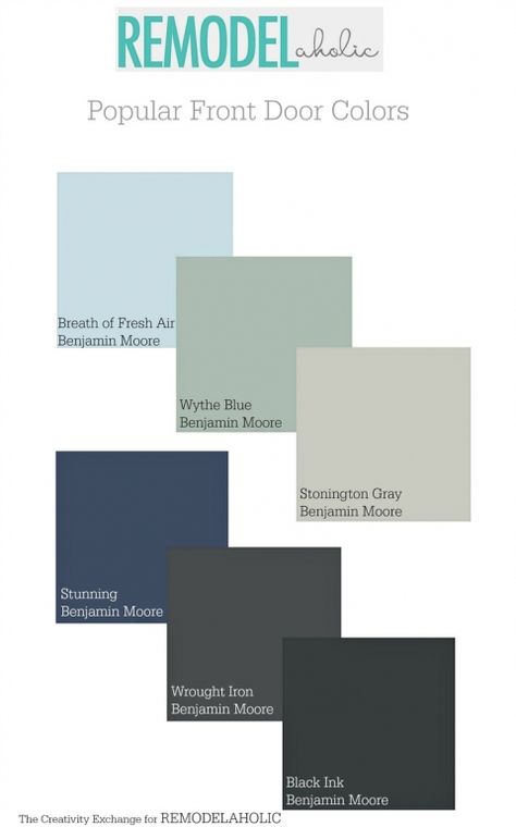 Popular front door paint colors. Remodelaholic Popular Front Door Colors, Front Door Colours, Landscaping Driveway, Color Bathroom Design, Exterior Door Colors, New Bathroom Designs, House Paint Color Combination, Front Door Paint Colors, Color Combinations Paint