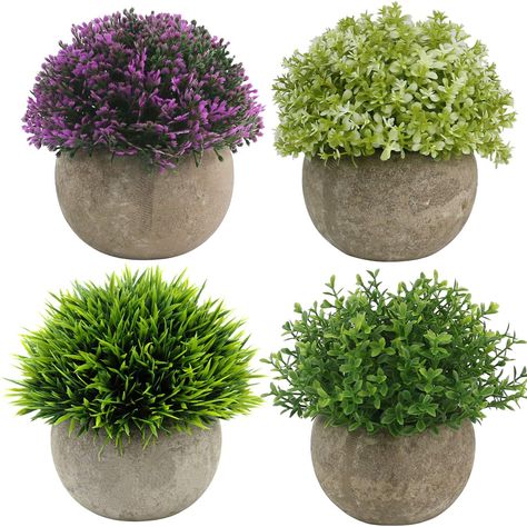 Ogrmar 4PCS Mini Plastic Artificial Plants Grass in Pot/Small Artificial Faux Greenery/Mini Plants Topiary Shrubs Fake Plants for Bathroom, House Decorations Plant Centerpieces, Plastic Grass, Small Indoor Plants, Fake Plants Decor, Faux Grass, Grass Flower, Artificial Potted Plants, Bathroom Plants, Artificial Succulents