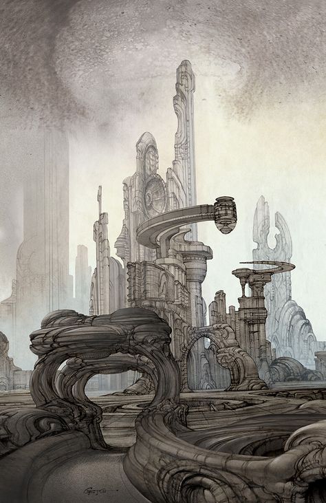 ArtStation - City, Boban Savić GETO Tron Evolution, Giger Art, Sci Fi City, Sci Fi Environment, Arte Alien, Architecture Drawing Art, Cosmic Horror, Arte Cyberpunk, Futuristic City