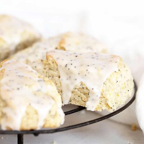 Peaches and Cream Scones - Seasons and Suppers Lemon Poppyseed Scones, Lemon Poppy Seed Scones, Peach Scones, Lemon Treats, Scones Ingredients, Cheese Scones, Brunch Spread, Cream Scones, Lemon Dessert