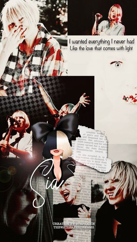 Sia Unstoppable Wallpaper, Sia Wallpapers Aesthetic, Sia Aesthetic, Singer Logo Design, Sia Costume, Unstoppable Sia, Sia Singer, Sia And Maddie, Sia Music