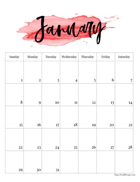 Print this watercolor January 2023 calendar for free and add to your planner Cute Calender Design 2023, Bujo 2023, Free Blank Calendar, 2023 Watercolor, Blank Calendar Pages, Printable Calendar Pages, Paper Trail Design, Free Printable Calendar Templates, 2023 Printable