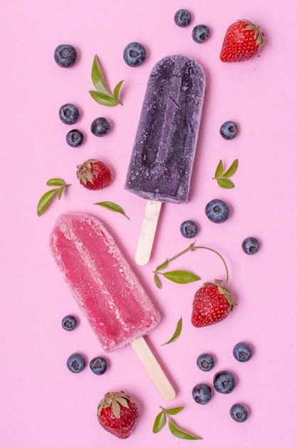 Summer Ice Cream Photography, Artisan Popsicles, Popsicles Photography, Polar Ice Cream, Blueberry And Strawberry, Sweets Photography, Ice Cream Pictures, Candy Photography, Popsicle Ice Cream