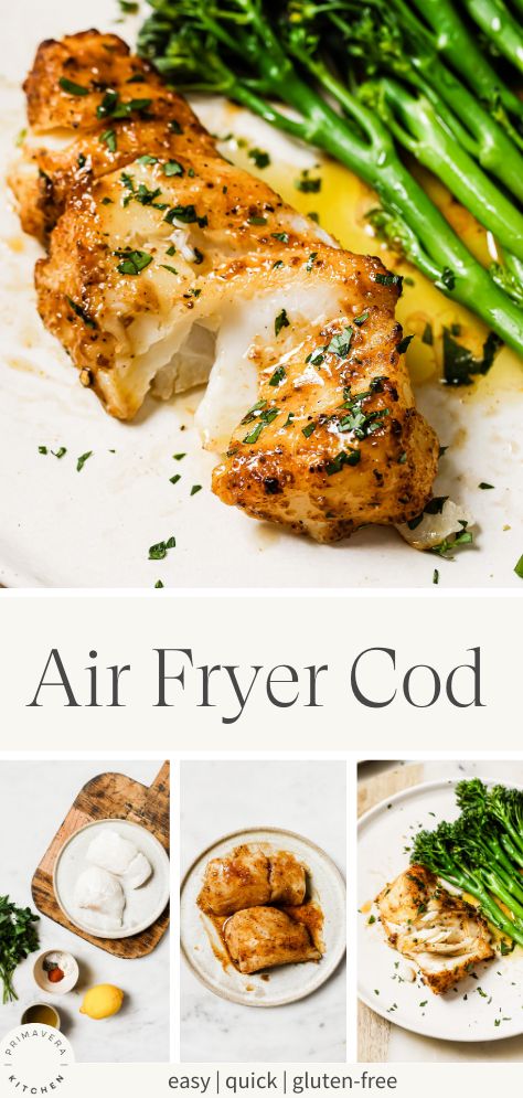 You’ll love this Air Fryer Cod recipe! It's quick to make in just 10 minutes and the cod fish fillets are totally tender, flaky, and seasoned to perfection! Recipe For Cod Fish In Air Fryer, Cod Fish Recipes Airfryer, Airfryer Cod Fish, Best Cod Fish Recipes Air Fryer, Airfryer Fish Recipes, Lemon Pepper Cod Air Fryer, Cod Keto Recipes, Cod Fish In Air Fryer, Cod Loin Recipes Air Fryer