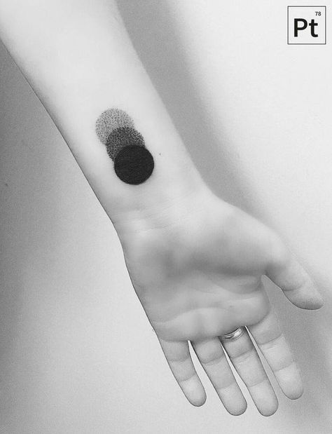 Gradient and dot-work style black and grey circles tattoo by Pablo Torre Wrist Tattoos Ideas, Circle Tattoo Design, Inner Wrist Tattoos, Pointillism Tattoo, Dna Tattoo, Abstract Tattoo Designs, Circle Tattoos, Circle Tattoo, Coffee Tattoos