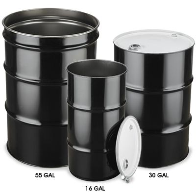 Steel Drums, 55 Gallon Steel Drums & Metal Drums in Stock - ULINE 50 Gallon Drum Ideas, 55 Gallon Steel Drum, Steel Drums, Metal Drum, Metal Barrel, Oil Drum, Steel Barrel, 55 Gallon, 3d Printed Metal