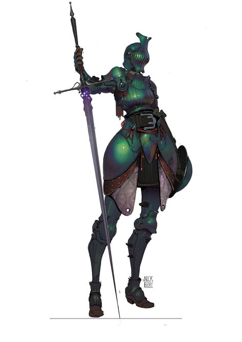 Steampunk Character, Goblin Slayer, Green Knight, Female Armor, Knight Art, Knight Armor, Dungeons And Dragons Characters, Thanks To Everyone, Fantasy Armor