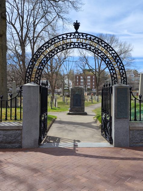 A cemetery located in a Park in the middle of the city. The Gates have a quote on top of it that says "this mortal shall be put on immortality". Modern Cemetery, Meagan Brandy, Sketching Reference, Modern Urban, Urban Sketching, Urban Design, Cemetery, In The Middle, The Middle