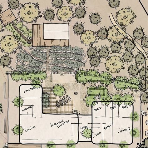 @endemicenviro on Instagram: "It’s a draft & it’s probs my fave so far….its still going to get a haircut, tune-up & reshape in parts I’d say, but at this rate it’s a humdinger of a dream garden & home! Excitement is higher than a 10yr old kid in 1988 with a fresh pack of smarties from the corner deli to help bring this one into fruition! It’s for a special return family too 👀🌳 @alana.cooke architect Drawn in @morpholio ##ecological #garden #design #landscapedesign #habitat #permaculture #ecology #suburbanbiodiversity #healthylifestyle #gardendesign #biodiversity #greenery #landarch #biophilia #nativeplants #plants #instagarden #environment #eco #nature #naturedesign" Ecological Garden, Architect Drawing, A Haircut, Garden Home, Nature Design, Permaculture, Dream Garden, Native Plants, Ecology