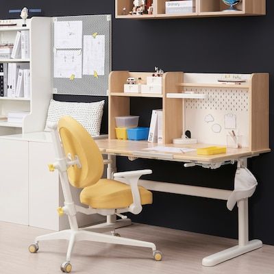 Home Office Desks - Office Desks for Home - IKEA Ikea Childrens Desk, Playroom Desk, Ikea Kids Playroom, Childrens Desk And Chair, Childrens Desk, Ikea Kids, Ikea Desk, Kids Flooring, Ikea Store