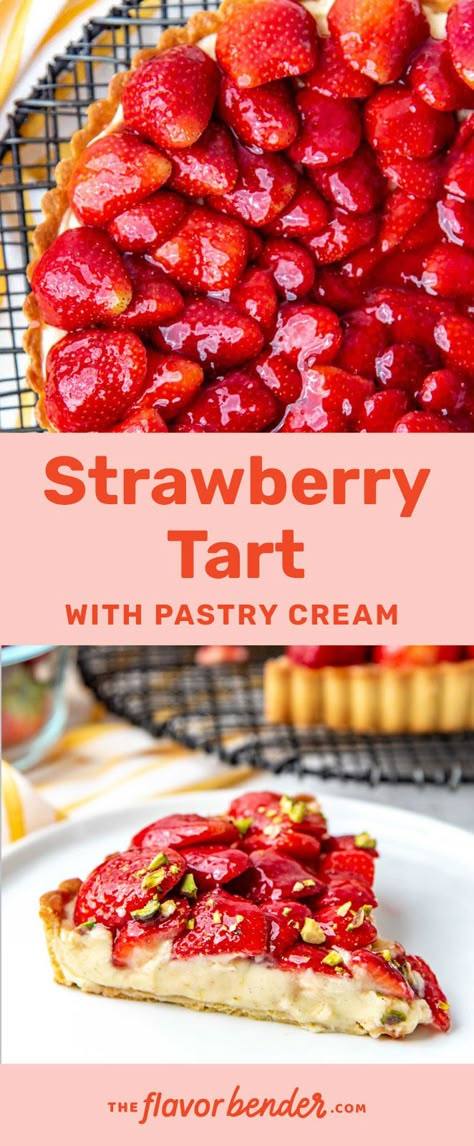 Strawberry Custard Tart, Tart Filling Recipes, Pie Competition, Tart With Pastry Cream, Strawberry Tart Recipe, Fruit Tart Filling, Strawberry Tarts Recipe, Summertime Desserts, Strawberry Tarts