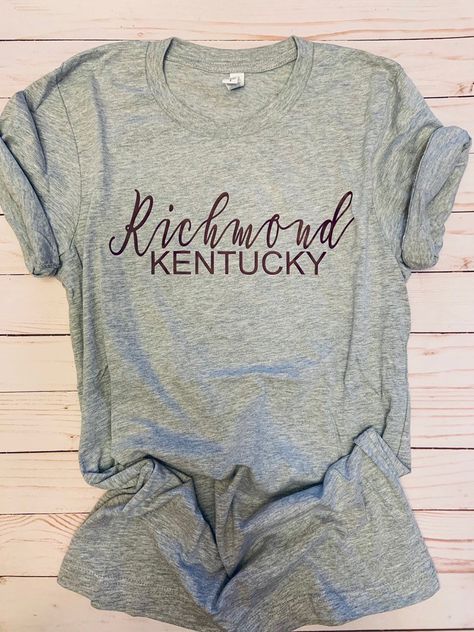 Excited to share this item from my #etsy shop: Richmond, KY T-Shirt Richmond Kentucky, Owensboro Kentucky, Kentucky Shirts, Hometown Pride, Tshirt Ideas, City State, Your Eyes, Kentucky, Color Combinations