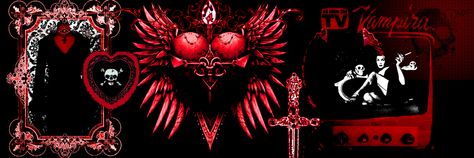 트위터 헤더, Red Goth, Red Gothic, Black Banner, Cute Headers For Twitter, Twitter Header Pictures, Cute Banners, Gothic Vampire, Cute Headers