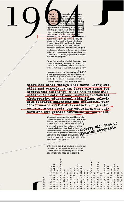 Design | Layout: First Things First Manifesto; 1964 on Behance Postmodern Typography, Art Manifesto, Manifesto Poster, Manifesto Design, Brand Manifesto, Poem Design, Typographic Layout, Ebook Cover Design, Adobe Illustrator Design