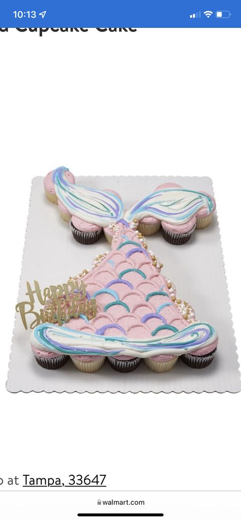 Mermaid Cupcakes Pullapart, Mermaid Tail Pull Apart Cupcakes, Mermaid Pull Apart Cupcakes, Mermaid Cookie Cake, Mermaid Tail Cupcake Cake, Mermaid Cupcake Cake, Kids Pool Party Birthday, Mermaid Tail Cake, Ariel Birthday Party