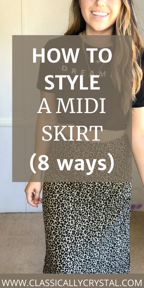 Ways To Wear Midi Skirt, Tops For Midi Skirts, Styling Floral Midi Skirt, Womens Skirts Midi, Shoes For Skirts Casual, Black Print Skirt Outfit, How To Wear A Midi Skirt In Winter, How To Style High Waisted Skirt, Styling Skirts In Winter