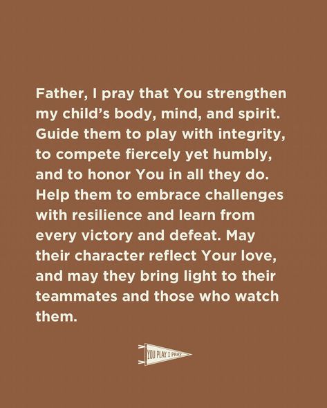 3 prayers for sports parents to pray over their athletes as we pause this week to reflect on the blessings that fuel our hearts and our hustle. 🦃🏆  We are so grateful for the opportunities to grow, compete, and glorify Him in all we do. Whether on the field, the court, or the sidelines, His love and grace are our ultimate victory. 💛✨  From our family to yours, may your Thanksgiving week be filled with reminders of the blessings all around you! 🙏🍂 #Thanksgiving #GratefulHeart #GlorifyHim #Pla... Prayers For Sports Tryouts, Prayers For Sports, Prayer For Athletes, Athletes Prayer, Prayers For Family, Prayer For Daughter, Family Prayers, Locker Tags, Sports Parent