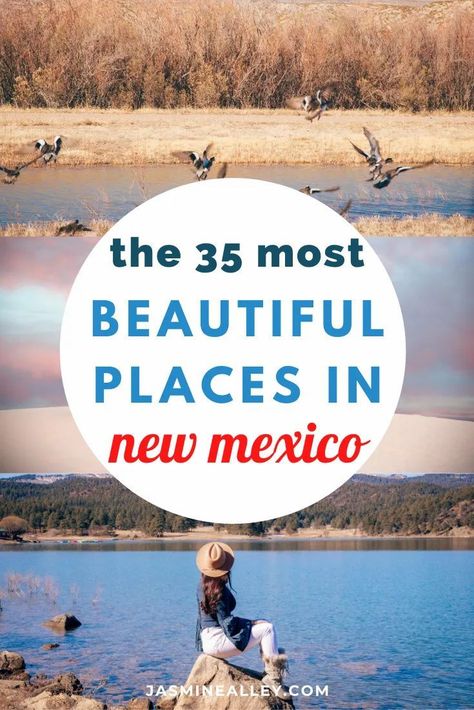 These 35 most beautiful places in New Mexico will show you why it's called "The Land of Enchantment." Prepare to be amazed and filled with wanderlust! Tesuque New Mexico, New Mexico Travel Beautiful Places, Tularosa New Mexico, New Mexico Bucket List, Arizona New Mexico Road Trip, Places To Visit In New Mexico, Las Cruces New Mexico Things To Do In, New Mexico Gardening, Las Vegas New Mexico