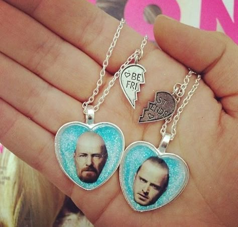 Breaking Bad Friendship Necklace, Friendship Best Friends, Me And Bro, Bad Friendship, Silly Clothes, Requiem For A Dream, Nylon Magazine, Bff Necklaces, Friendship Necklaces