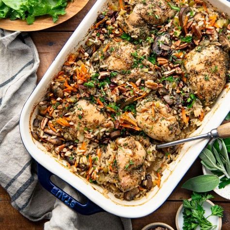 Chicken Thigh And Wild Rice Recipes, Chicken Wild Rice Freezer Meal, Uncle Bens Wild Rice Recipes Chicken, Chicken And Wild Rice Recipes, Chicken And Wild Rice Casserole Easy, Cottage Appetizers, Chicken Thigh And Rice Recipe, Chicken And Wild Rice Casserole, Lazy Meals