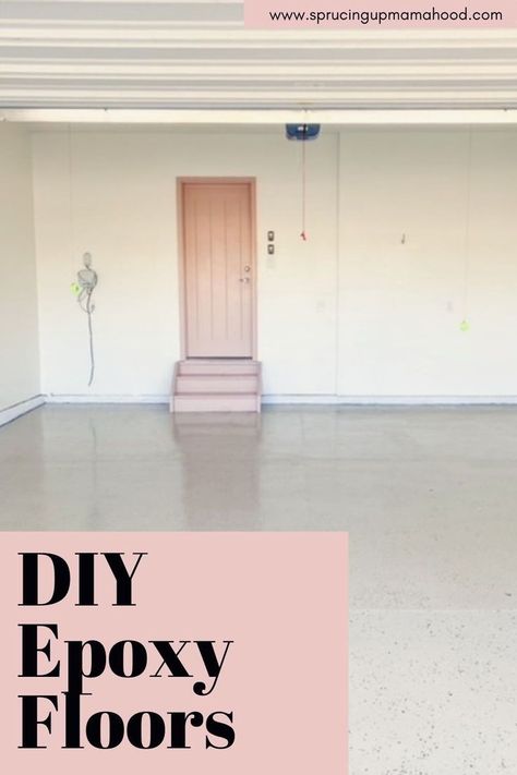 Get inspired to epoxy your garage floor with this step by step tutorial. Epoxy is also good at protecting the concrete. In this post we go over: how to epoxy your garage floor yourself, we include the step by step guide, materials used, and our cost breakdown. Garage Floors Diy, Garage Epoxy, Concrete Epoxy, Floor Makeover, Garage Floors, Outdoor Renovation, Garage Floor Epoxy, Inexpensive Decor, Basement Storage