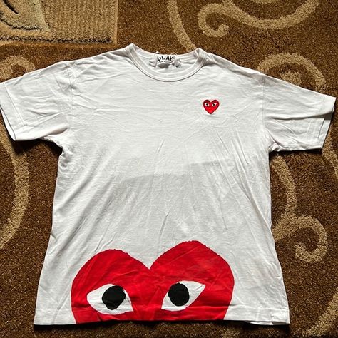 Comme des Garçon PLAY T-Shirt Comme Des Garcons T Shirt, Commes Des Garcons, Comme Des Garcons Shirt, Comme Des Garcons Play, Comme Des Garcons, Cape Town, Mens Tees, Stuff To Buy, Color White