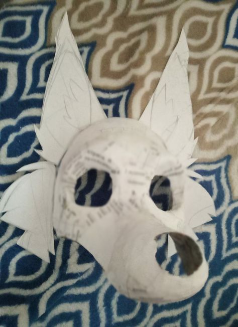 (not complete) Cardboard Fursuit Mask, Therian Mask Base Drawing, Cardboard Fursuit, Paper Fursuit, Cats The Musical Costume, Fursuit Making, Therian Gear, Fursuit Tutorial, Cardboard Mask