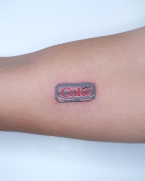 @lizlizkimkim on Instagram: "🌷crispy lil Diet Coke baby made at @jelly.losangeles slurp!" Diet Coke Can Tattoo, Diet Coke Tattoo Simple, Jelly Roll Tattoo Ideas, Diet Coke Tattoo, Coke Tattoo, Diet Coke Can, Tats Ideas, Bottle Tattoo, Image Nails