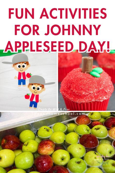 Celebrate Johnny Appleseed Day with these fun apple-themed activities! Johnny Appleseed Day, Johnny Appleseed Activities, Apple Template, Yummy Fall Recipes, Johnny Appleseed, Apple Activities, Apple Craft, Rainy Day Fun, Activities For Girls