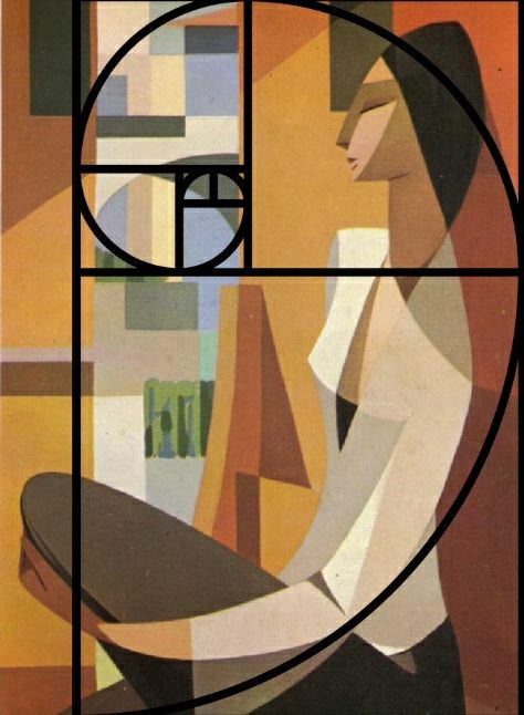 Armondo Barrios (1920-1999) Fibonacci Spiral, The Golden Ratio Golden Ratio Artwork, Golden Ratio Composition Art, The Golden Spiral, Golden Spiral Composition, Fibonacci Spiral Art Drawing, Golden Ratio Art Drawing, Fibonacci Drawing, Golden Spiral Art, Golden Ratio Drawing