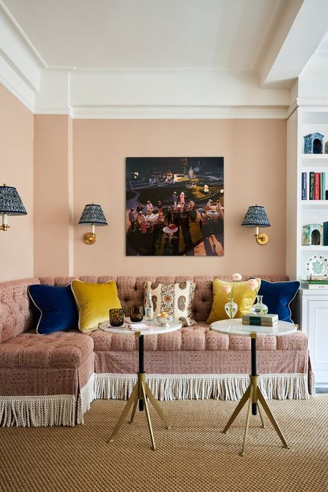 Colorful and Collected UWS — kerri pilchik design British Interior, Samuel And Sons, Room Redesign, Design Rules, Row House, Beautiful Living Rooms, A Living Room, House Made, Banquette