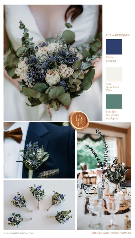 Navy Blue And Deep Green Wedding, Deep Blue And Sage Wedding, Pine Green And Navy Wedding, Safe And Navy Wedding, Dark Green Navy Blue Color Palette, Thistle Centerpiece Wedding, Teal Navy Wedding, Thistle Wedding Theme, Forest Green Spring Wedding