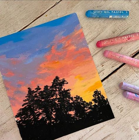 Small Oil Pastel Drawings, Oil Pastel Nature, Oil Pastel Art Aesthetic, Oil Pastel Drawings Easy, Soft Pastel Art, Pastel Crayons, Pastel Sec, Oil Pastel Paintings, Oil Pastel Art