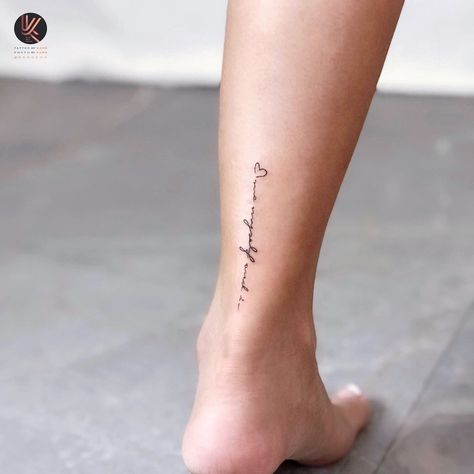 Achilles Scar Tattoo, Small Back Of Leg Tattoo, Ankle Word Tattoo, Back Of Ankle Tattoo, Cat Silhouette Tattoos, Back Of Leg Tattoos, Strong Tattoos, Petite Tattoos, Tasteful Tattoos