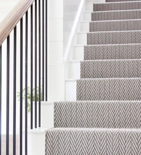 Natural Carpet, Stair Runner Carpet, Carpet Stairs, Stair Runner, Basement Remodeling, Home Reno, Carpet Runner, Floor Design, Girl Room