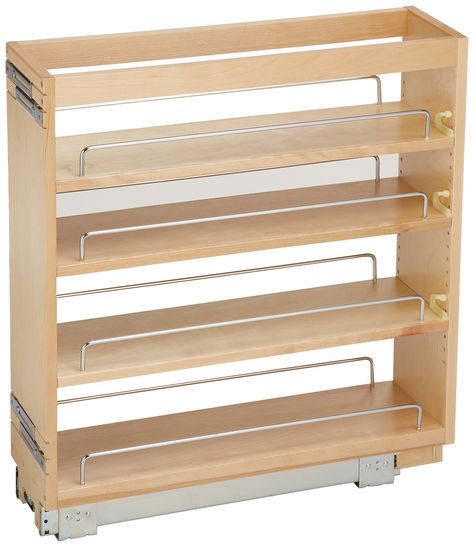 Amazon.com - Rev-A-Shelf - 448-BC-6C - 6.5" Base Cabinet Organizer - Spice Rack Cabinet Pull Out, Spice Rack Cabinet, Kitchen Pullout, Pull Out Kitchen Cabinet, Under Cabinet Organization, Upper Cabinet, Kitchen Base Cabinets, Pull Out Shelves, Rev A Shelf