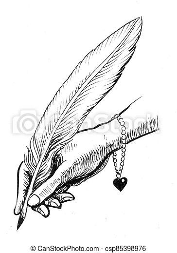 Quill Drawing, Learn To Draw Anime, How To Draw Anime, Quill Pen, Woman Hand, Draw Anime, Step By Step Hairstyles, White Drawing, How To Draw Anime Hair