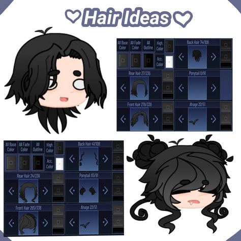 Gacha Plus Hair Ideas, Gacha Club Messy Hair Ideas, Gacha Club Medium Hair Ideas, Gacha Hair Styles Ideas, Gacha Club Bun Hair Ideas, Wolfcut Gacha Club, Gachaclub Hair Idea, Gacha Curly Hair Ideas, Gacha Mullet Hair