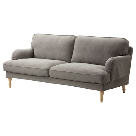 STOCKSUND Sofa - Nolhaga gray-beige, light brown/wood - IKEA Stocksund Sofa, Expensive Sofas, Ikea Stocksund, Ikea Bank, Ikea Inspiration, Ikea Couch, Ikea Sofa, Three Seat Sofa, Sofa Legs