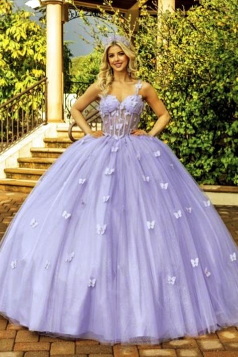 Lavender Butterfly Quince Dress Butterfly Dress Purple, Light Purple Quinceanera Dresses Butterfly, Light Purple Quince Dresses, Lavender Quince Dress, Lavender Sweet 16 Dresses, Butterfly Quince Dress, Light Purple Quinceanera Dresses, Butterfly Quinceanera Dress, Quinceanera Dresses Lavender